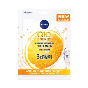NIVEA Q10 energy Mascarilla reductora de arrugas y líneas de expresión.