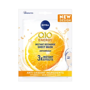 NIVEA Q10 energy Mascarilla reductora de arrugas y líneas de expresión.