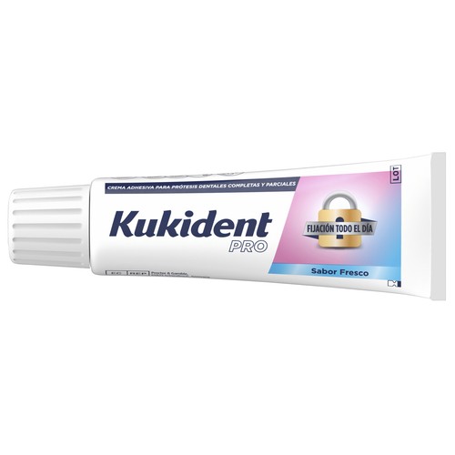 KUKIDENT Pro Crema adhesiva para prótesis dentales, sabor fresco 47 g.