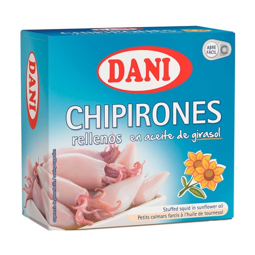 DANI Chipirones rellenos en aceite vegetal lata de 96 g.
