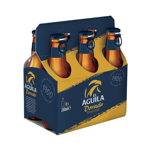 Cerveza EL AGUILA DORADA pack de 6 botellas de 20 cl.