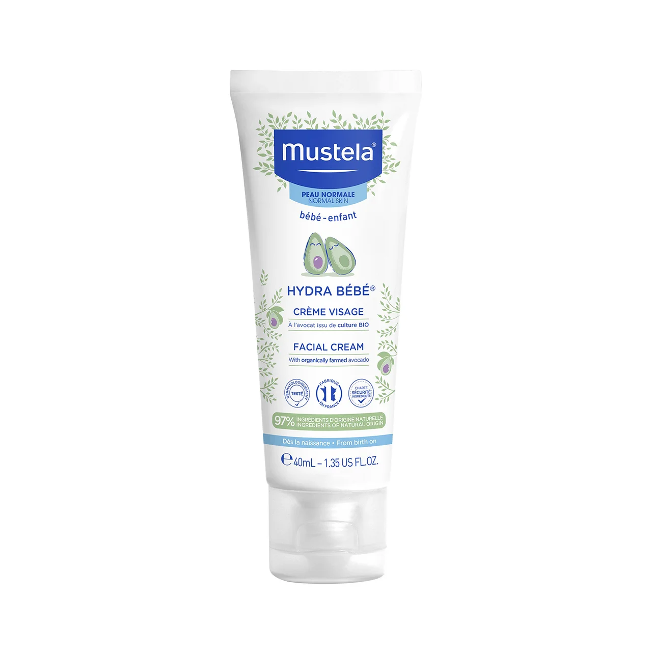 MUSTELA Crema facial hidratante para bebé MUSTELA Hydra bebé 40 ml.