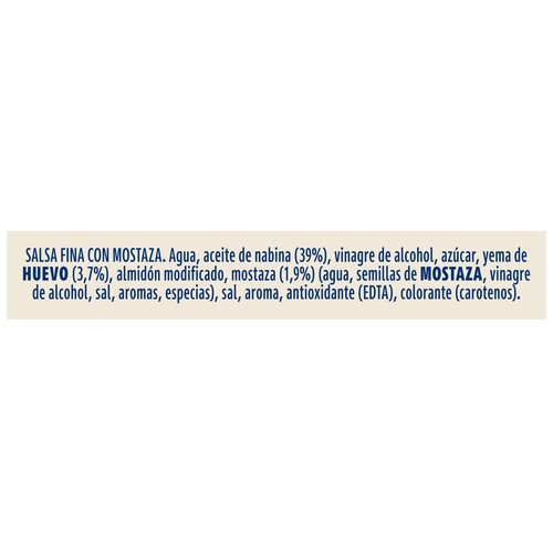 HELLMANN´S Salsa Mayonesa con mostaza, formato frasco 340ml.
