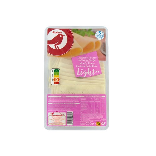AUCHAN Queso en lonchas tierno light 200 g. Producto Alcampo