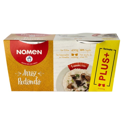 NOMEN Plus Vasitos de arroz redondo 2 udsx 200 g