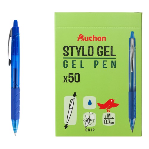 Bolígrafo azul retráctil gel 1ud, ALCAMPO..