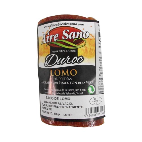 AIRESANO Taco de lomo embuchado hecho con cerdos raza Duroc 100% AIRESANO 330 g.