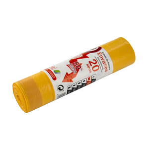 PRODUCTO ALCAMPO Bolsas de basura amarilla, con autocierre especial envases capacidad 20 litros 45 x 55 cmPRODUCTO ALCAMPO 20 uds.