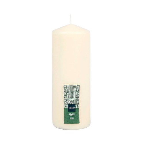 Vela de 18 cm, sin perfume, color marfil, ALCAMPO.