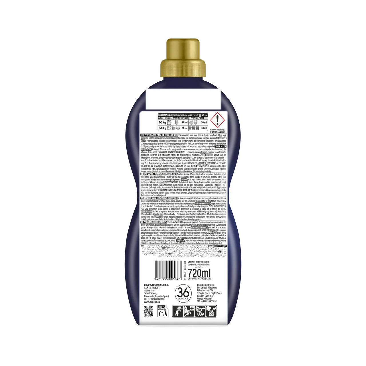 Perfumador líquido para ropa fragancia océano 720 ml