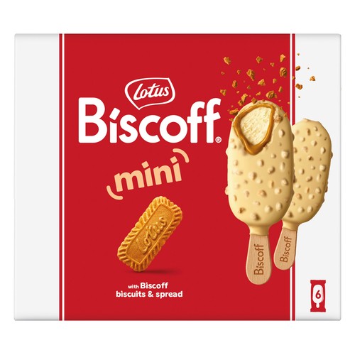 LOTUS Biscoff Mini bombón de chocolate blanco y caramelo 6 x 60 ml.