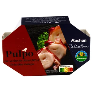 AUCHAN COLLECTION Pulpo de las rías gallegas en aceite de oliva 67 g.