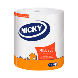 Imagen de NICKY Rollo de papel de cocina multiusos (equivale a 10 rollos normales).