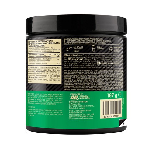 OPTIMUM NUTRITION Monohidrato de creatina 187 gr