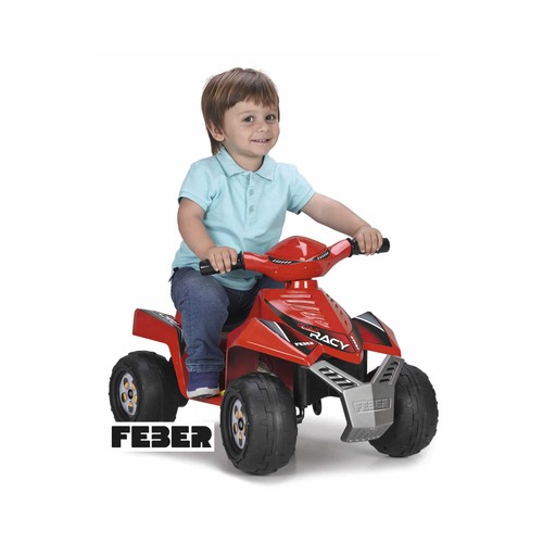 Quad infantil con batería de 6V Racy, color rojo, FEBER.