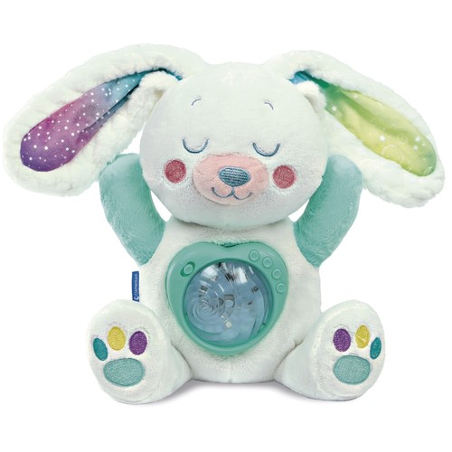 Peluche Conejito Polar Aurora Boreal con luz y sonido, juguete relajante +0 Meses, Baby CLEMENTONI