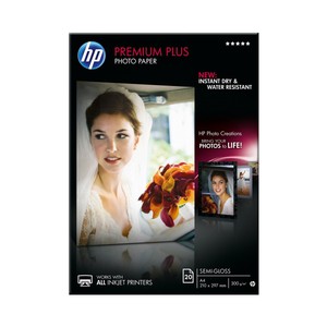 Imagen de Pack de 20 hojas fotográficas HP (CR672A) Premium Plus Semi-Glossy, semibrillante, 21 x 29,7cm, 300g/m².