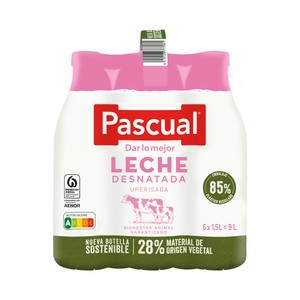 precios Pascual Leche De Vaca Desnatada, De Bienestar Animal Garantizado  6 X 1.5 L. en Alcampo