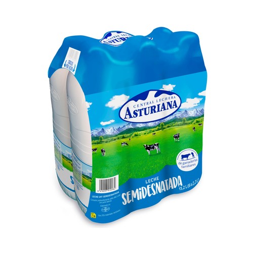 CENTRAL LECHERA ASTURIANA Leche de vaca semidesnatada, de origen español 6 x 2.2 l.