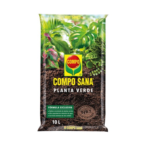 Sustrato para plantas verdes y palmeras, 10 litros COMPO.