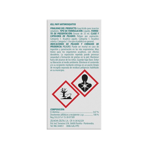 KILL PAFF Insecticida elèctrico , 3 recambios 3 x 33 ml