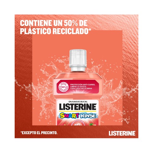 LISTERINE Kids Enjuague bucal para niños de + de 6 años, con sabor a frutos rojos 500 ml.