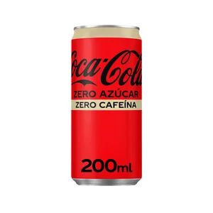 COCA COLA ZERO ZERO Refresco de cola Zero azúcar Zero cafeína lata 200ml