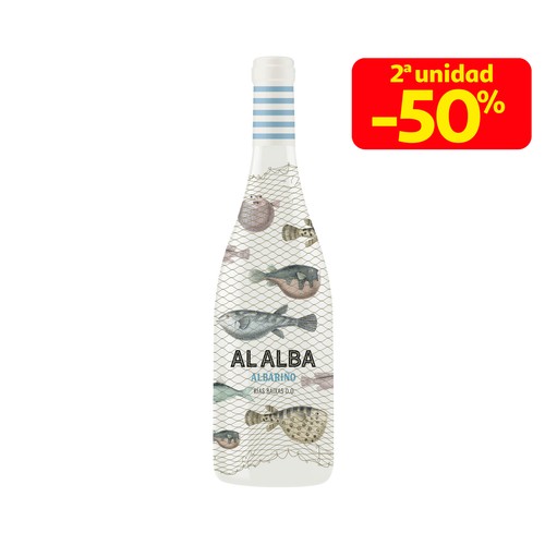 ALALBA  Vino blanco albariño con D.O. Rias Baixas botella de 75 cl.