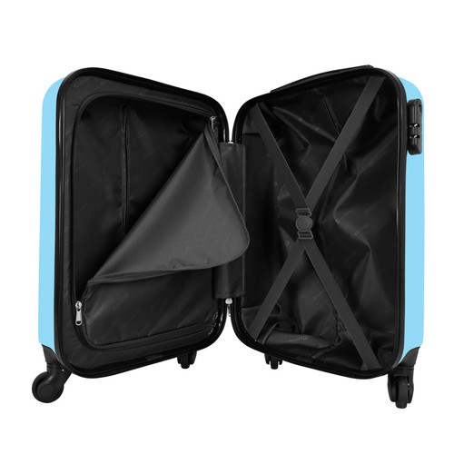 Maleta cabina tipo trolley talla S rígida de 4 ruedas con cierre lock, color zaul claro- Dots. AIRPORT