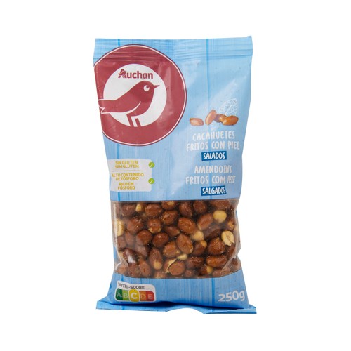 PRODUCTO ALCAMPO Cacahuetes con piel frito y salado 250 g.