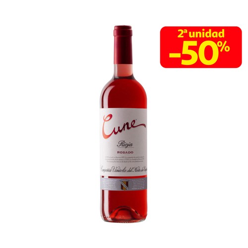 Vino rosado con denominación de origen Rioja CUNE botella de 75 cl.