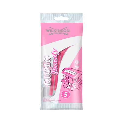 WILKINSON Duplo beauty Maquinilla depilación femenina desechable con cabezal de doble hoja 5 uds.
