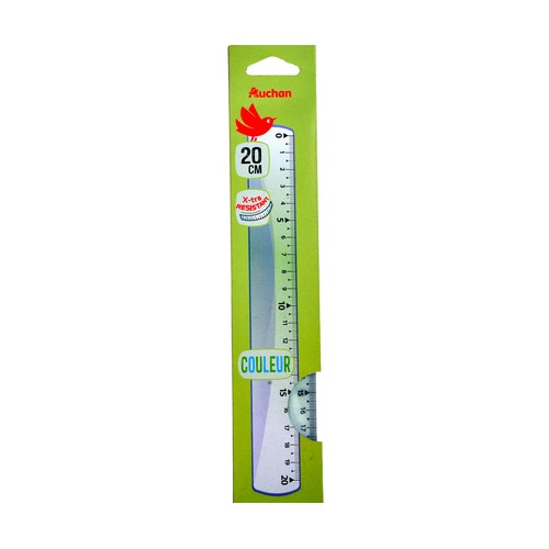 Regla 20 cm, irrompible en 2 colores, ALCAMPO.
