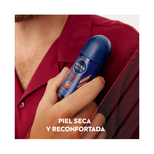 NIVEA Men dry impact Desodorante roll on para hombre con protección anti transpirante hasta 72 horas 50 ml.