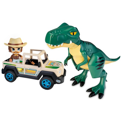 Pickup con dinosaurio y un muñeco PINYPON ACTION.