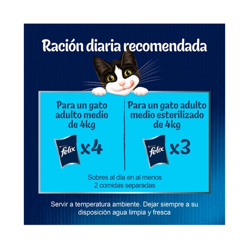 FELIX Comida para gatos húmeda tiernos trocitos en gelatina FELIX FANTASTIC 12 uds. x 85 g.