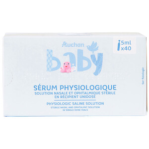 Imagen de PRODUCTO ALCAMPO Baby Suero salino fisiológico estéril, en cómodas monodosis 40 x 5 ml.