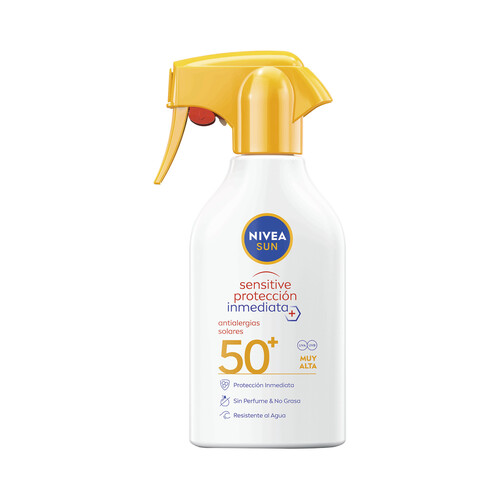 NIVEA Sun sensitive protección Spray solar resistente al agua, sin perfume y con FPS 50+ (muy alto) 270 ml.