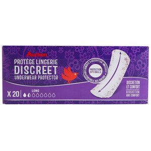 Imagen de PRODUCTO ALCAMPO Salvaslips discreet largos, con forma anatómica 20 uds.