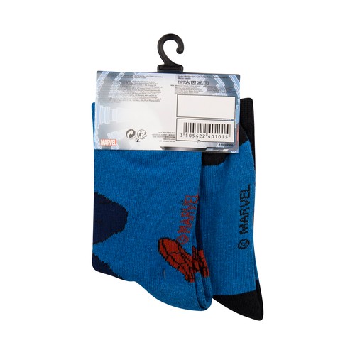Lote de 2 pares de calcetines de niño SPIDERMAN, talla 23/26.