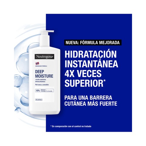 NEUTROGENA Hidratación profunda Loción corporal hipoalergénica, formula noruega, para pieles secas y sensibles 750 ml.