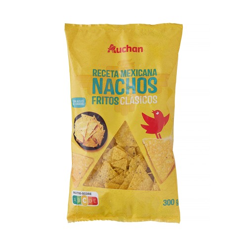 Tortillas chips sabor natural (nachos fritos de maíz) PRODUCTO ALCAMPO 300 g.