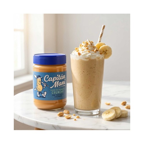 CAPITÁN MANI Crema de cacahuete crujiente 500 g.