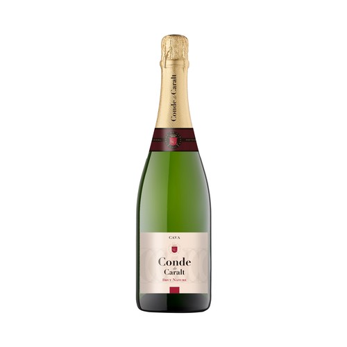 Cava brut nature elaborado según el método tradicional CONDE DE CARALT botella de 75 cl.