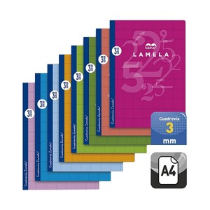 Imagen de Cuaderno A4 con cuadrícula de 3mm y 50 hojas. EDITORIAL LAMELA.