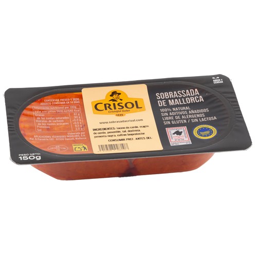 CRISOL Sobrasada con I.G.P Sobrassada de Mallorca 150 g.