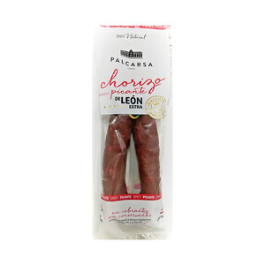 Imagen de PALCARSA Chorizo de León, ahumado y picante, sin gluten y de categoria extra 325 g.