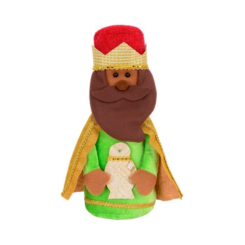 Figura Rey Mago Textil 31cm decoración de Navidad modelos surtidos, TARBESEO