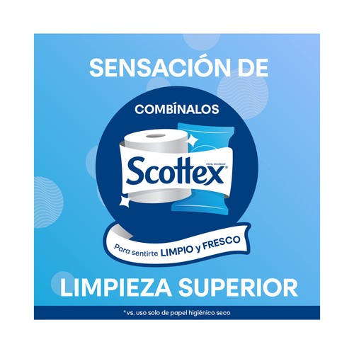 SCOTTEX Acolchado Papel higiénico de triple capa 9 rollos.