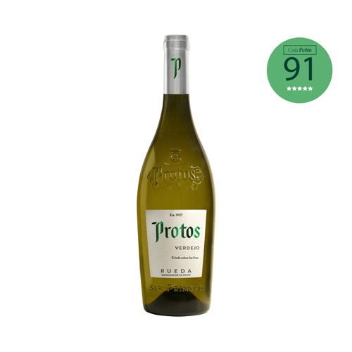 Vino blanco verdejo con denominación de origen Rueda PROTOS botella de 75 cl.